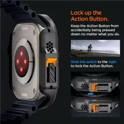 Spigen Lock Fit, juoda - Apple Watch Ultra 2/Ultra 49mm