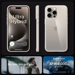 Spigen Ultra Hybrid, natural titanium - iPhone 15 Pro Max