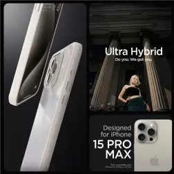 Spigen Ultra Hybrid, natūralus titan - iPhone 15 Pro Max