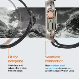 Spigen Lite Fit Ultra, juoda - Apple Watch 49mm/45mm/44mm/42mm