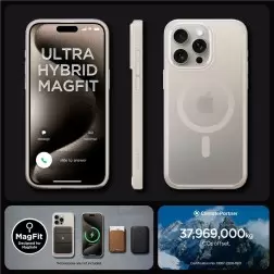 Spigen Ultra Hybrid MagSafe, frost natural titanium - iPhone 15 Pro Max