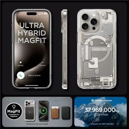 Spigen Ultra Hybrid MagSafe, zero one natural titanium - iPhone 15 Pro