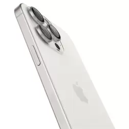 Spigen Stiklas tR EZ Fit Optik Pro 2 paketas, baltas titanas - iPhone 15 Pro/15 Pro Max