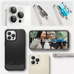 Spigen Stiklas tR EZ Fit Optik Pro 2 paketas, baltas titanas - iPhone 15 Pro/15 Pro Max