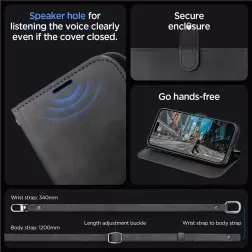 Spigen Wallet S Pro, juoda - iPhone 15 Pro