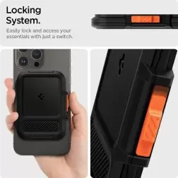 Spigen iPhone Lock Fit piniginė su MagSafe, juoda