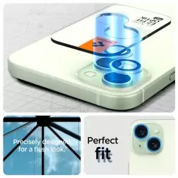 Spigen stiklas tR EZ Fit Optik Pro 2 paketas, žalias - iPhone 15/15 Plus/14/14 Plus