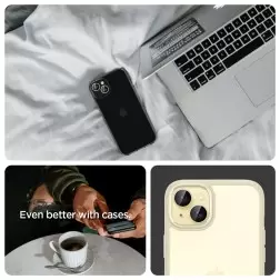 Spigen Stiklas tR EZ Fit Optik Pro 2 paketas, geltona - iPhone 15/15 Plus/14/14 Plus