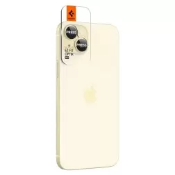 Spigen Stiklas tR EZ Fit Optik Pro 2 paketas, geltona - iPhone 15/15 Plus/14/14 Plus