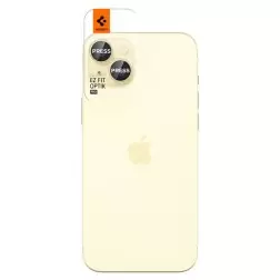 Spigen Stiklas tR EZ Fit Optik Pro 2 paketas, geltona - iPhone 15/15 Plus/14/14 Plus