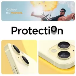 Spigen Stiklas tR EZ Fit Optik Pro 2 paketas, geltona - iPhone 15/15 Plus/14/14 Plus