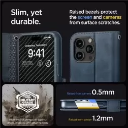 Spigen Wallet S Pro, mėlynas - iPhone 15 Pro