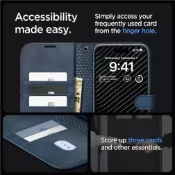 Spigen Wallet S Pro, mėlynas - iPhone 15 Pro
