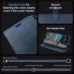 Spigen Wallet S Pro, mėlynas - iPhone 15 Pro