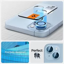 Spigen Stiklo tR EZ Fit Optik Pro 2 Paketas, mėlynas - iPhone 15/15 Plus/14/14 Plus