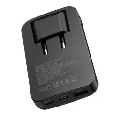 Mobile Origin 65W GaN III Slim Charger dual USB-C, Single USB-A black