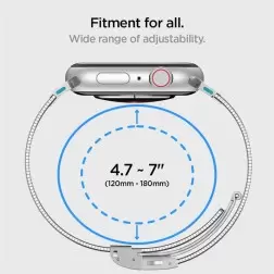 Spigen Stilinga Nuoroda. sidabro - Apple Watch 41mm/40mm/38mm