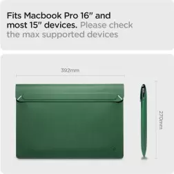 Spigen Valentinus S nešiojamojo kompiuterio dėklas, jeju žalia - 16"