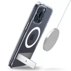 Spigen Caseology Capella MagSafe Stovas, skaidrus baltas - iPhone 15 Pro Max