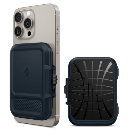 Spigen iPhone Lock Fit MagSafe Wallet, metal slate
