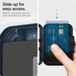 Spigen iPhone Lock Fit MagSafe Wallet, metal slate