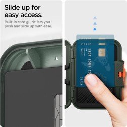 Spigen iPhone Lock Fit MagSafe Wallet, military green