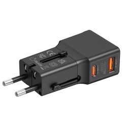 Mobile Origin Travel adapter 25W, EU/US/UK/AU, black