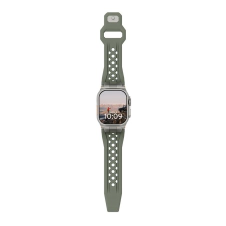 UAG Monarch Strap, olive/titanium - Apple Watch 49mm/46mm/45mm/44mm/42mm
