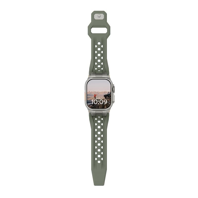 UAG Monarch Strap, olive/titanium - Apple Watch 49mm/46mm/45mm/44mm/42mm