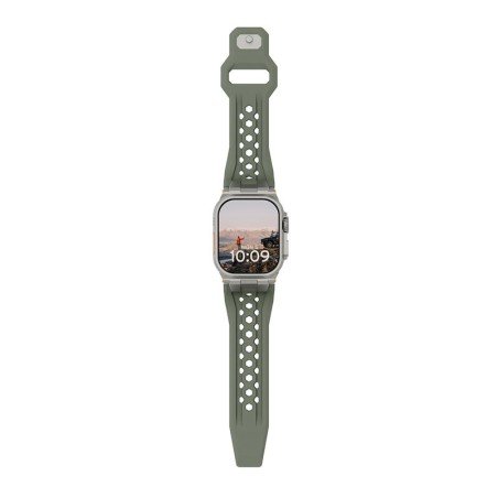 UAG Monarch Strap, olive/titanium - Apple Watch 49mm/46mm/45mm/44mm/42mm
