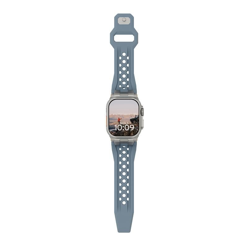 UAG Monarch Strap, cloud blue/titanium - Apple Watch 49mm/45mm/44mm/42mm