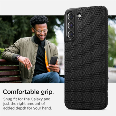 Spigen Liquid Air, mattsvart - Samsung Galaxy S22