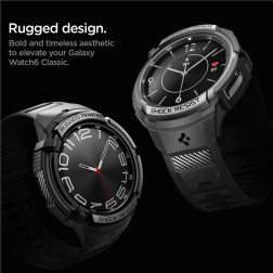 Spigen Rugged Armor Pro, black - Samsung Galaxy Watch6 Classic 47mm