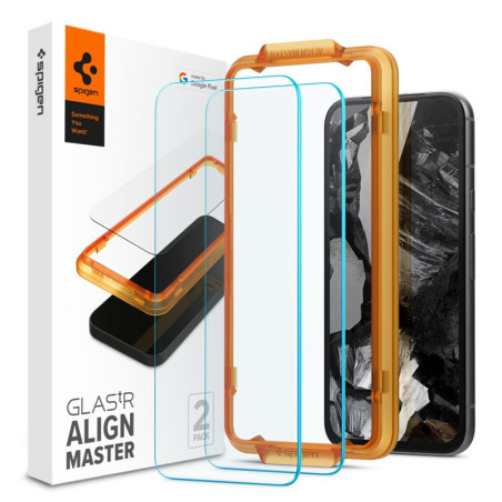 Spigen Klaas tR AlignMaster 2-pakk - Google Pixel 8a