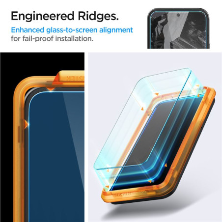 Spigen Klaas tR AlignMaster 2-pakk - Google Pixel 8a