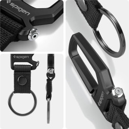 Spigen Carabiner With KeyRing 2 Pack, black