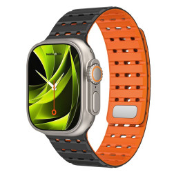 Mobile Origin Magnetic Strap, black/orange -AW Ultra 2/1(49mm)9/8/7(45mm)/6/SE/5/4(44mm)/3/2/1(42mm)