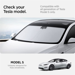 Spigen Tesla Car Front Windshield Sunshade, black - Tesla Model S