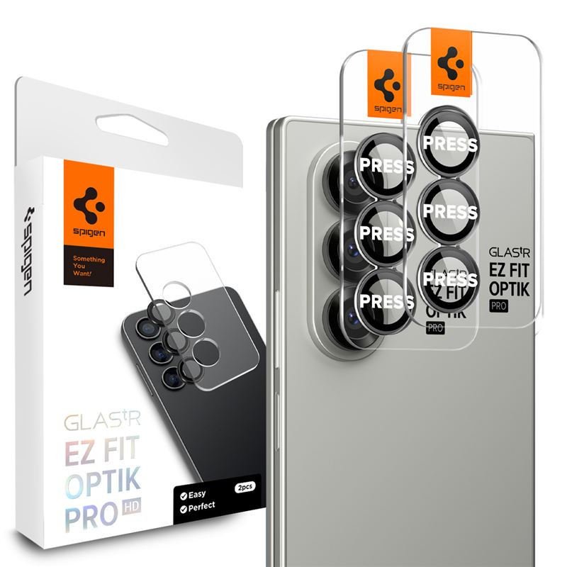 Spigen Glass tR EZ Fit Optik Pro HD 2 Pack, black - Samsung Galaxy Z Fold7 Spigen Glass tR EZ Fit Optik Pro HD 2 Pack, black - Samsung Galaxy Z Fold7