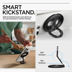 Spigen O-Mag magnetinis telefono laikiklis su reguliuojamu stovu