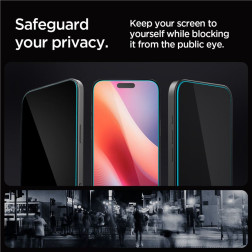 Spigen Glass tR EZ Fit (Privacy) 2 Pack, transparency -Â iPhoneÂ 17/16 Pro / 17