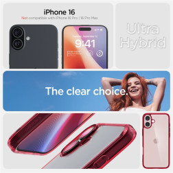 Spigen Ultra Hybrid, red crystal - iPhone 16
