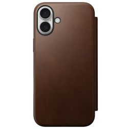Nomad Modern Leather Folio, brown - iPhone 16 Plus