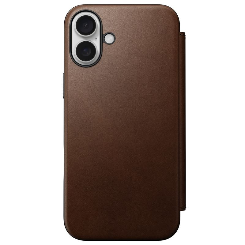 Nomad Modern Leather Folio, brown - iPhone 16 Plus