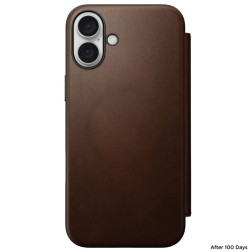 Nomad Modern Leather Folio, brown - iPhone 16 Plus