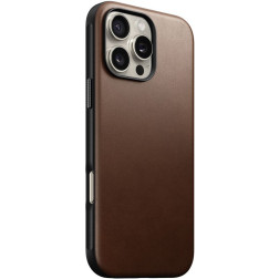 Nomad Modern Leather case, brown - iPhone 16 Pro Max