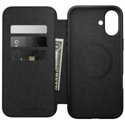 Nomad Modernus odinis aplankas, juoda - iPhone 16 Plus