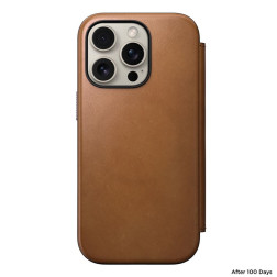 Nomad Modern Leather Folio, english Tan-C - iPhone 16 Pro