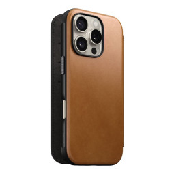 Nomad Modern Leather Folio, english Tan-C - iPhone 16 Pro