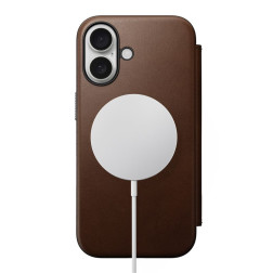 Nomad Modern Leather Folio, brown - iPhone 16